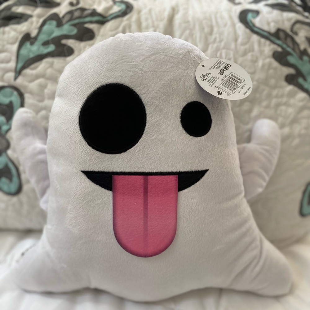Ghost emoji pillow